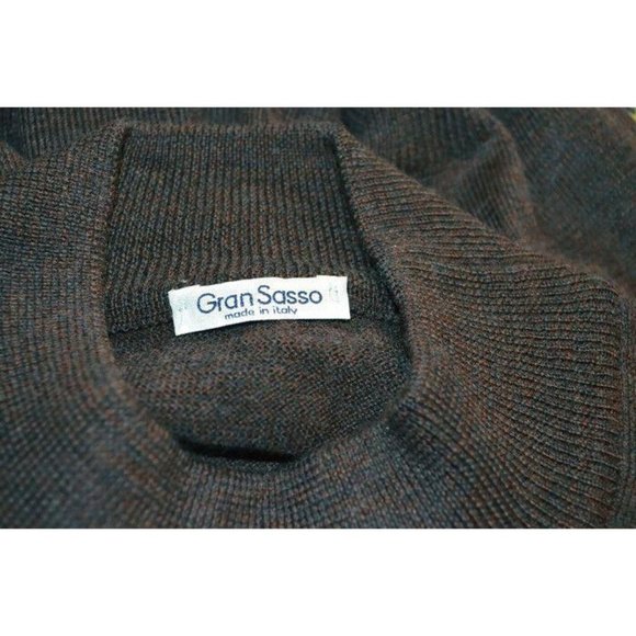 Gran Sasso Wool Sweater Mock Neck Brown - Picture 4 of 5